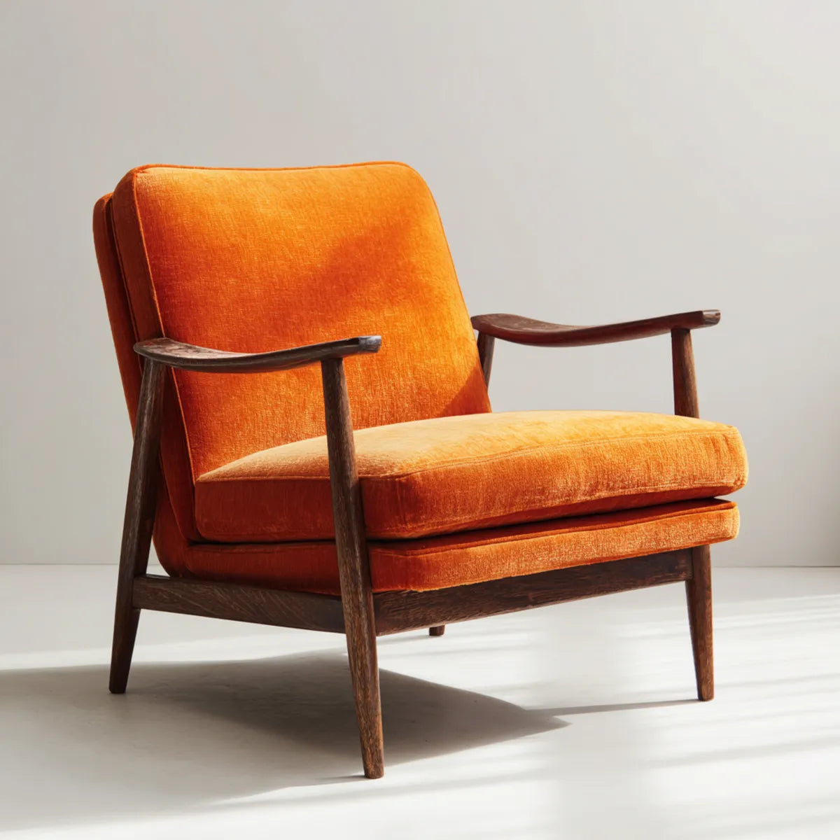 Fotel, Orange 68 x 78 x 82 cm tapicerka poliestrowa litego drewna ramka prostokątna powierzchnia siedzenia