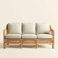 Sofa ogrodowa, Taras sofa 3- fotelik naturalna Beżge 180 x 75 x 85 cm rattan poliestrowy prostokątna