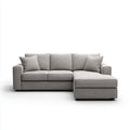 Sofa, Kanapa narożna 3 miejsca z prawym jasnoszarym półwyspem 245 x 155 x 85 cm w kształcie poliestru L