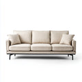 Sofa 3 miejsca beżowy prostokątna poliester 220 x 90 x 85 cm