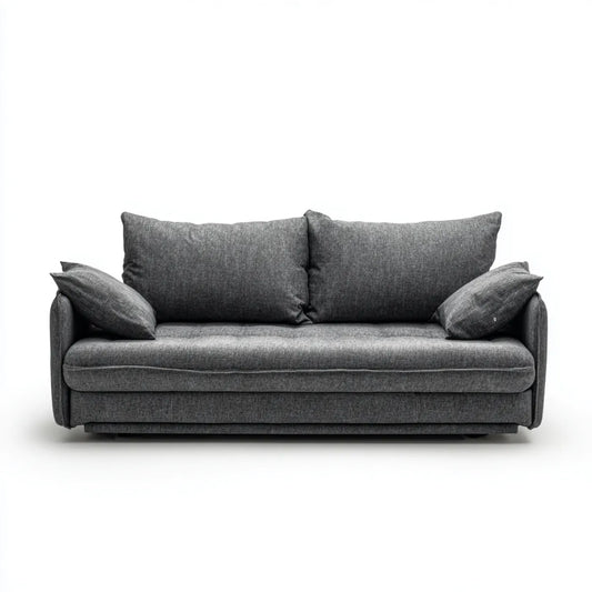 Sofa, 3 siedzenia ciemnoszary 210 x 90 x 85 cm w prostokątnym kształcie poliestru