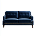 Sofa 2 granatowy aksamitny sofa w prostokątna poliestrowy aksamit 160 x 85 x 90 cm