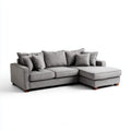 Sofa, Kanapa narożna 3 fotele z szewcem z prawej poliestru 240 x 160 x 85 cm L