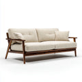 Sofa, 3 beżowe sofa 180 x 80 x 82 cm w poliestrze z prostokątną ramą z litego drewna