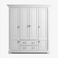 Szafa na szafę 4 prostokątne białe drzwi 200 x 60 x 220 cm MDF
