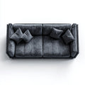 Sofa, 2- fotelik szary 210 x 95 x 85 cm prostokątna poliestrowa aksamitna sofa