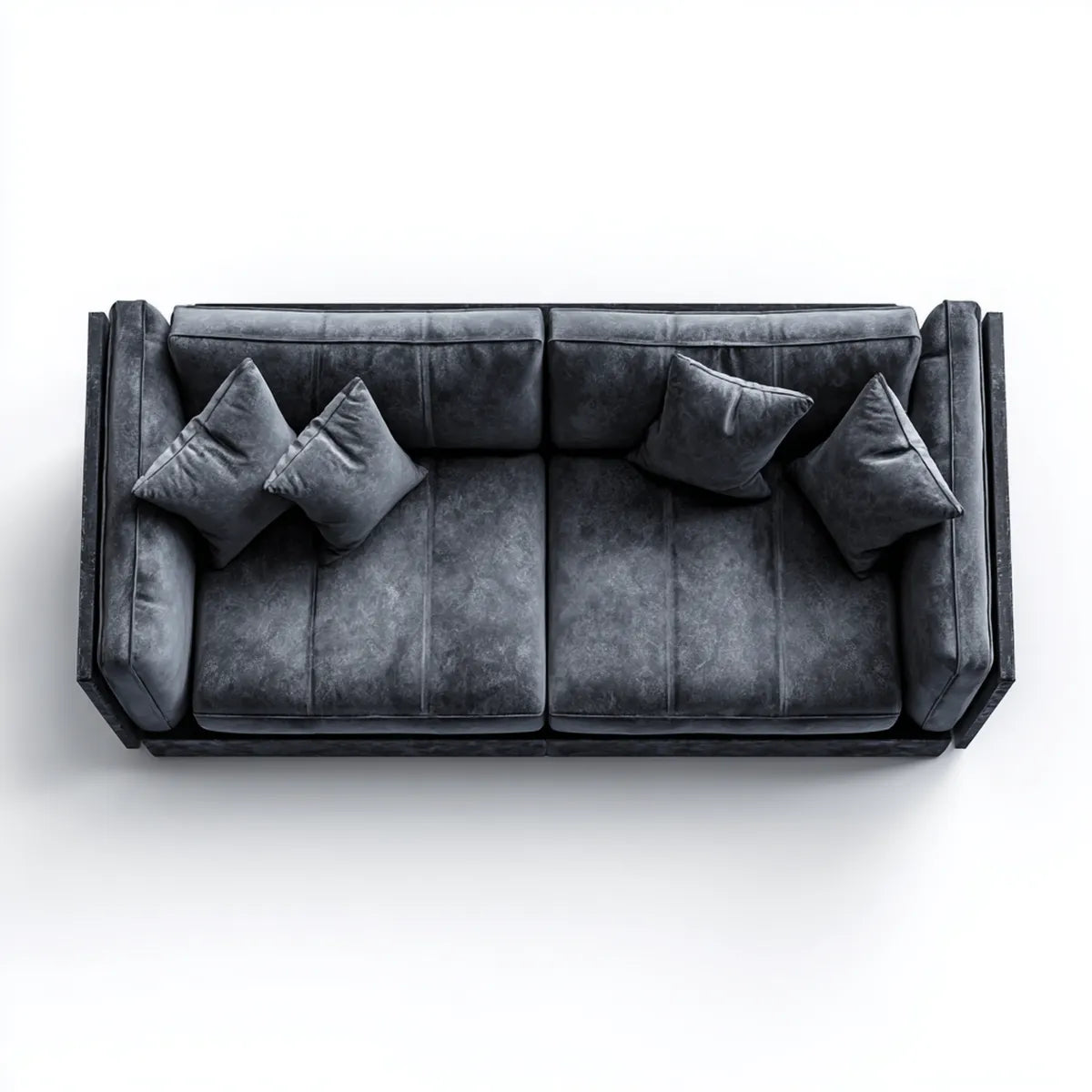 Sofa, 2- fotelik szary 210 x 95 x 85 cm prostokątna poliestrowa aksamitna sofa