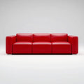Sofa, 3 fotela ze skóry syntetycznej PU 220 x 90 x 85 cm prostokątna