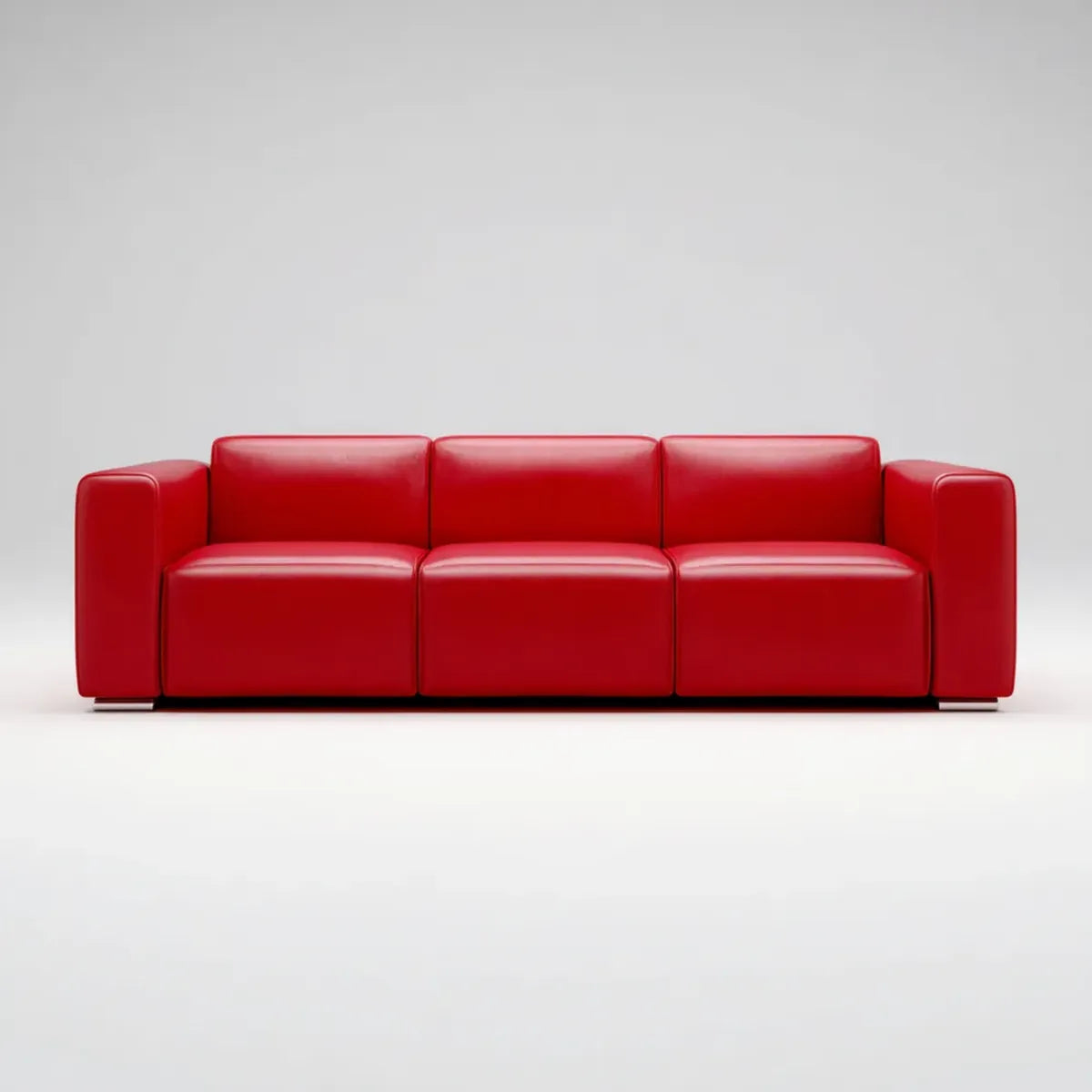 Sofa, 3 fotela ze skóry syntetycznej PU 220 x 90 x 85 cm prostokątna