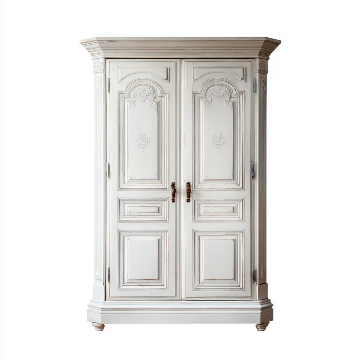 Szafa biała 120 x 60 x 200 cm z MDF i drewna sosnowego z 2 drzwiami