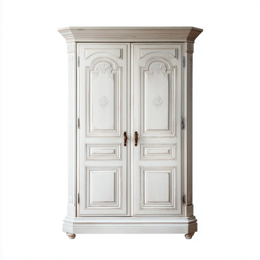 Szafa biała 120 x 60 x 200 cm z MDF i drewna sosnowego z 2 drzwiami