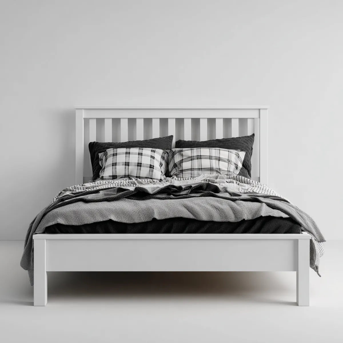Łóżko podwójne 160 x 200 cm w litym drewnie z prostokątnej sosny