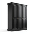Szafa, Szafka sypialna 3 czarne drzwi 180 x 60 x 220 cm w prostokątnym MDF