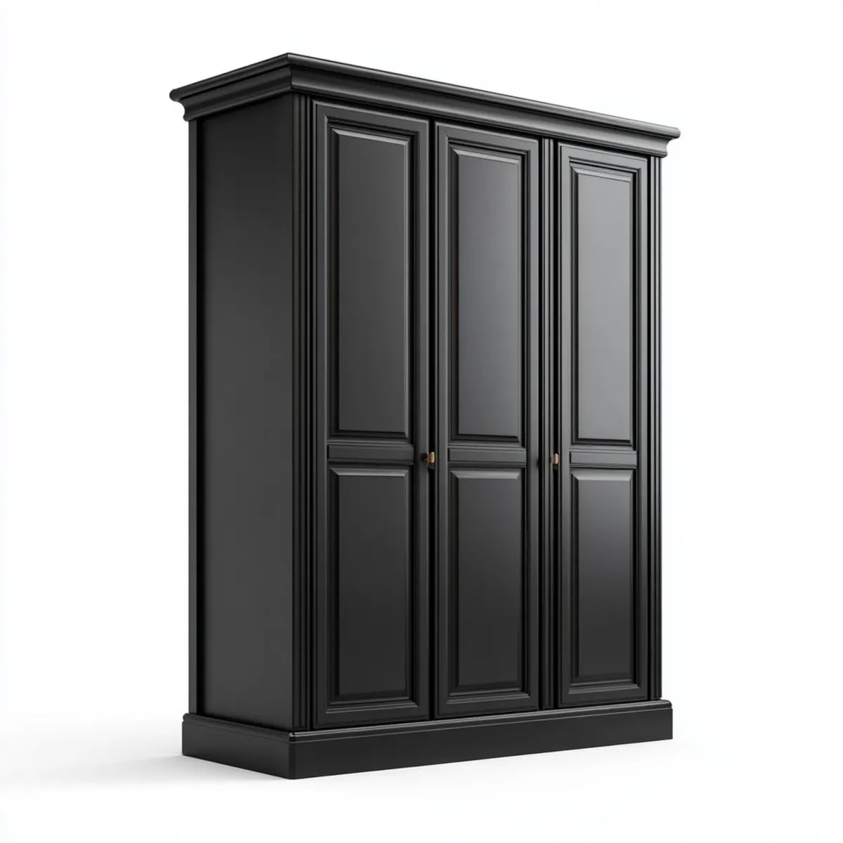 Szafa, Szafka sypialna 3 czarne drzwi 180 x 60 x 220 cm w prostokątnym MDF