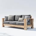 Sofa ogrodowa, 3-osobowa ogrodowa sofa szara 220 x 85 x 85 cm lite drewno sosnowe prostokątne
