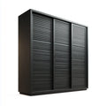 Szafa drzwi przesuwnych czarny 180 x 60 x 200 cm w panelach MDF prostokątne melaminat