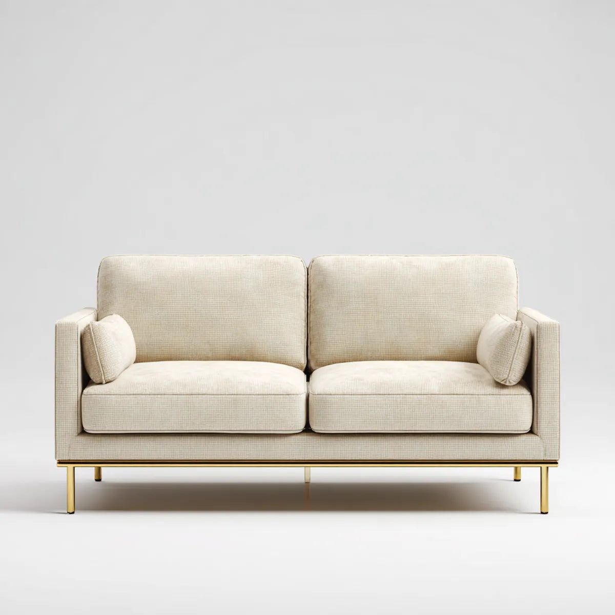 Sofa 2 miejsca z kości słoniowej w prostokątnym poliestrze 160 x 85 x 82 cm