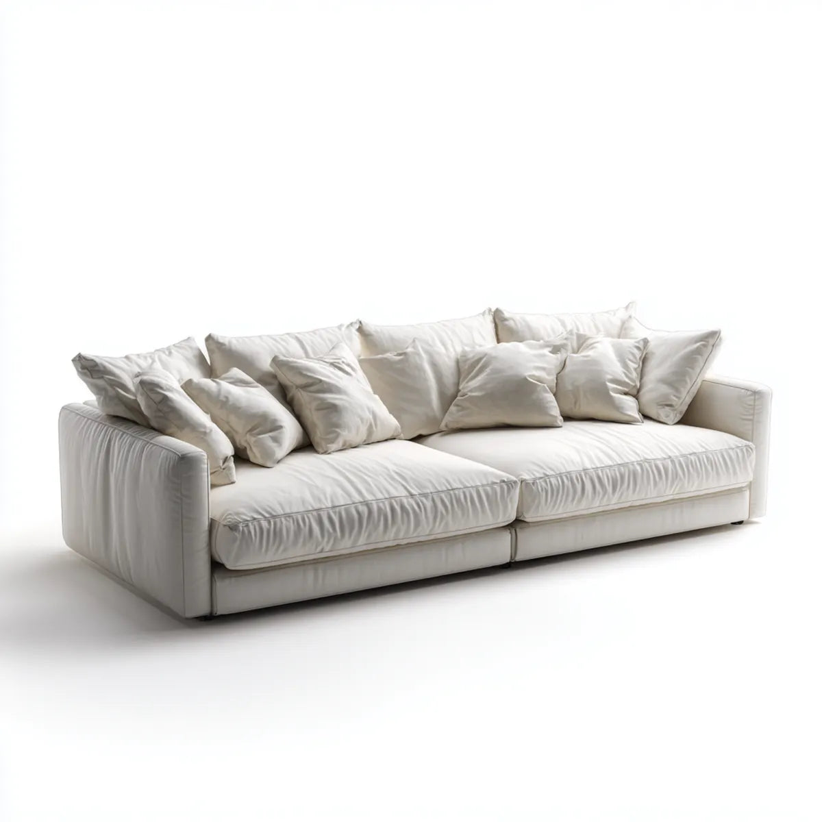 Sofa 3 białe miejsca 280 x 105 x 78 cm w prostokątnym kształcie poliestru