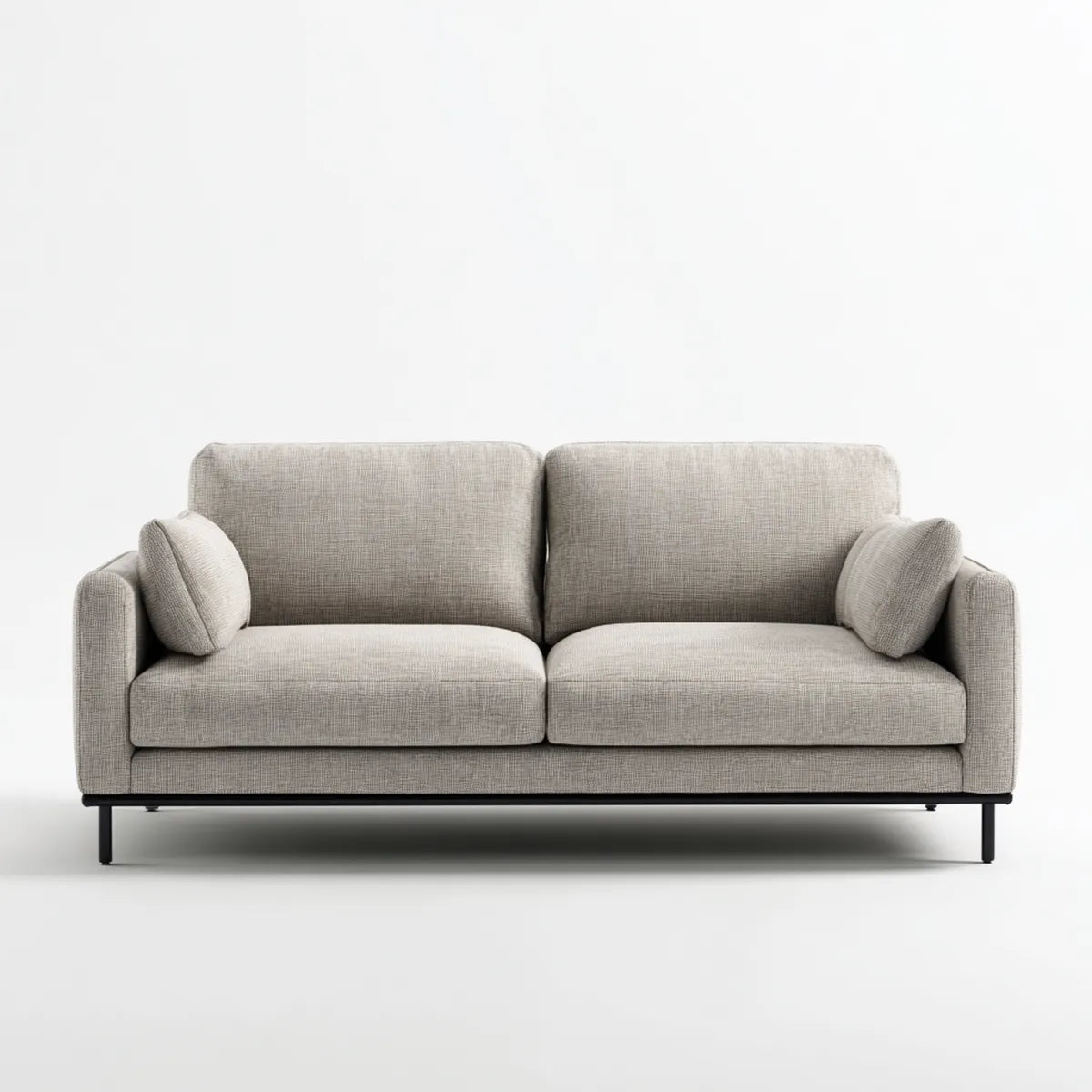 Sofa 2 Posty Szara przezroczysty 180 x 88 x 82 cm w prostokątnym poliestrze