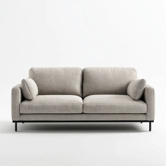 Sofa 2 Posty Szara przezroczysty 180 x 88 x 82 cm w prostokątnym poliestrze