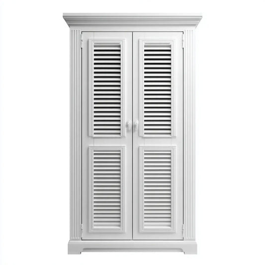 Szafa sypialna 2 drzwi persienées biały 100 x 55 x 200 cm w prostokątnym MDF