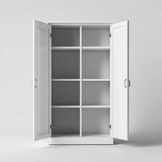 Szafa, Szafka sypialna 2 białe drzwi 100 x 50 x 180 cm prostokątna MDF
