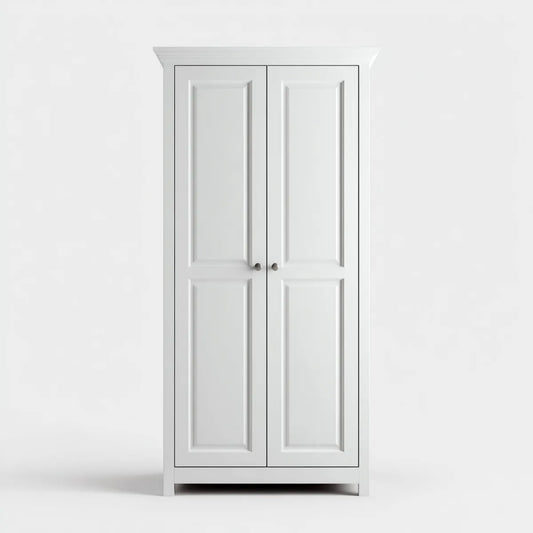 Szafa drzwi uchylne Szafa biała 100 x 55 x 200 cm MDF prostokątna
